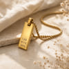 Gift Personalized Engraved Gold Bar Pendant Necklace for Dad