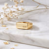 Personalized Engraved Gold Signet Ring for Dad