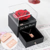 Personalized Envelope Pendant And Rose Box Gift Combo Online
