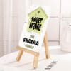 Gift Personalized Family Name Plaque | Same Day Delivery | Custom Sweet Home Tabletop Sign with Wooden Ea