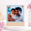 Gift Personalized Father's Day Photo Frame with Wooden Stand
