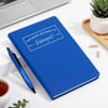 Gift Personalized Fathers Day Blue Diary And Pen Combo