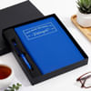 Personalized Fathers Day Blue Diary And Pen Combo Online