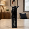 Gift Personalized Floral Black Stainless Steel Bottle