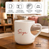 Gift Personalized Floral Heart Handle Mug