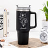 Personalized Flowery Black Tumbler Online