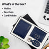 Buy Personalized Genuine Leather Wallet Combo For Men - Blue