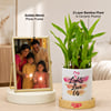 Gift Personalized Gold Frame & Lucky Bamboo Diwali Combo