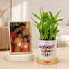 Personalized Gold Frame & Lucky Bamboo Diwali Combo