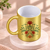 Buy Personalized Golden Floral Mug