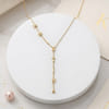 Personalized Golden Lariat Necklace for Mom