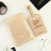 Personalized Golden Passport Cover with Luggage Tag Online