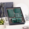 Personalized Green Leather Travel Accessory Gift Set for Dad Online