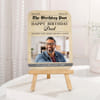 Personalized Happy Birthday Dad Photo Frame | Same Day Delivery | Newspaper Style Keepsake Plaque wi
