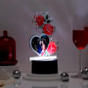 Gift Personalized Heart And Roses LED Lamp Black Base