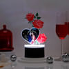 Personalized Heart And Roses LED Lamp Black Base Online