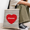 Gift Personalized Heartbeat Tote Bag