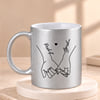 Personalized Holding Hands Silver Mug