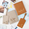 Personalized Husband And Wife Genuine Leather Passport And Luggage Tag Combo - Set Of 2 Online