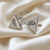 Gift Personalized Initial Silver Cufflinks for Father's Day