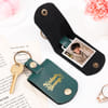 Personalized Krishna's Blessing Leather Photo Keychain