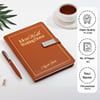 Gift Personalized Leather Diary with Pen for Boss Day