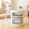 Personalized Leo Nutritional Label Coffee Mug