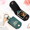 Personalized Libra Season Leather Keychain - For Her