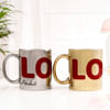 Gift Personalized LOVE Metallic Couple Mugs