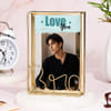 Personalized Love You Bro Gold Metal Photo Frame