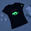 Gift Personalized Mamasaurus Glow In The Dark T-shirt (Black)