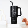 Personalized Matte Black Floral Tumbler for Her Online
