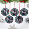 Personalized Merry Christmas Wreath Ornament - Set Of 5 Online