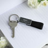 Gift Personalized Metal Keychain with Leatherette Strap