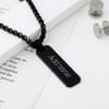 Gift Personalized Metal Pendant Chain With Rhodium Finish Cuff Bracelet Set