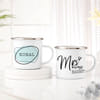 Buy Personalized Mr Right And Mrs Always Right Enamel Coffee Mug - Set Of 2