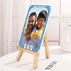 Gift Personalized My Hero Dad Photo Frame | Same Day Delivery | Custom Blue Tabletop Plaque with Wooden E