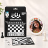 Personalized Oval Frame and Chess Gift for Rakhi