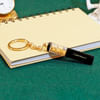 Buy Personalized Pen and Keychain Set in Black and Gold