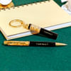 Personalized Pen and Keychain Set in Black and Gold Online