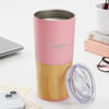 Gift Personalized Pink Tumbler With Wooden Base
