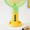 Gift Personalized Portable Hand Fan - Green And Yellow