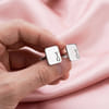 Buy Personalized Rectangular Silver Cufflinks for Dad