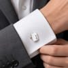 Shop Personalized Rectangular Silver Cufflinks for Dad