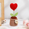 Gift Personalized Red Crochet Heart In Pot