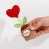 Buy Personalized Red Crochet Heart In Pot