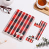 Shop Personalized Red Plaid Desk Essentials Hamper
