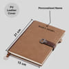 Gift Personalized Refined Brown Faux Leather Diary