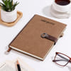 Personalized Refined Brown Faux Leather Diary With Quote Online