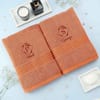 Personalized Set of 2 Terracotta Bath Towels